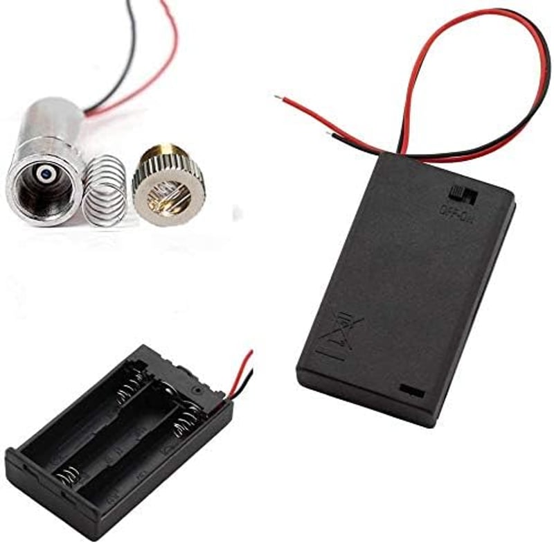 CTRICALVER 650nm Piros Lézer Modul 3-5V Meghajtóval és Elemtartóval