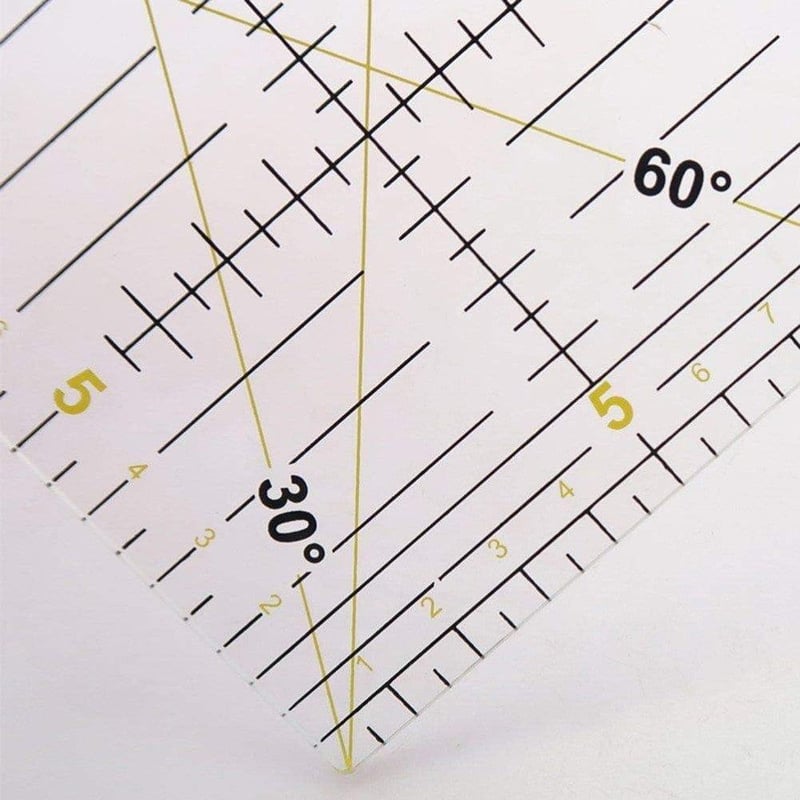 BYOU Átlátszó Akril Foltvarró Sablon 30x15 cm, Dupla Színes Rácsozással