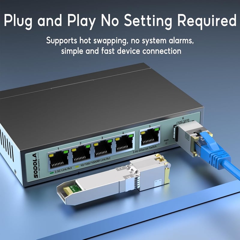 SODOLA 10GBase-T RJ45 SFP+ Modul - 30m Hatótávolságú Réz Ethernet Transceiver
