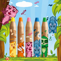 Sada pasteliek STABILO Woody 3 v 1 s strúhadlom – voskovka a vodová farba v jednom, 4 ks — zelená ceruzka (stav: pozri 2. obrázok) 1