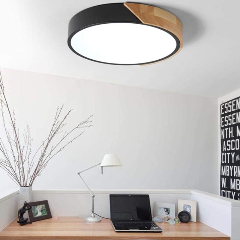 minifair Kerek Háromszínű LED Mennyezeti Lámpa 60cm - Fekete Süllyesztett Kivitel, Távirányítós Fényerőszabályzóval, 24W, 288 Lumen