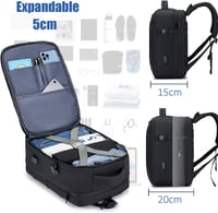 SUCIKORIO Bővíthető Repülős Hátizsák 40x20x25 - Laptoptartós, USB-s, Ryanair Kompatibilis 3