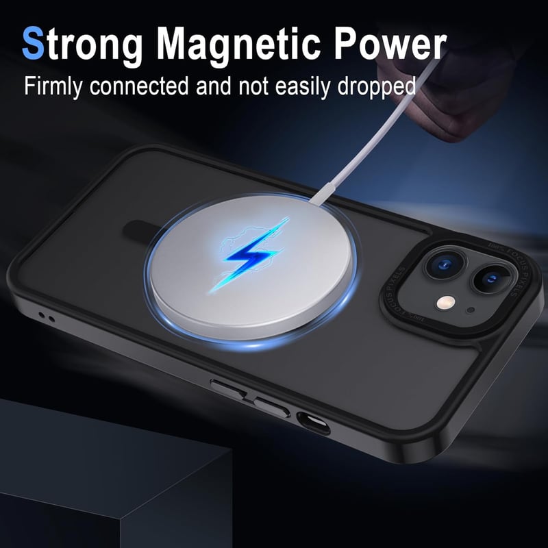 iPhone 12/12 Pro XTCASE mágneses tok MagSafe-kompatibilis - Matt fekete