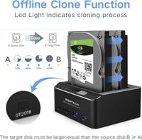 RSHTECH USB 3.0 Alumínium HDD/SSD Dokkoló 2 Tárhelyhez, Klónozással, SD/TF Kártyaolvasóval 2