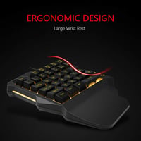 RedThunder Egykezes Gamer Billentyűzet és Egér Szett, RGB Háttérvilágítással, 35 Gombos Ergonomikus Mini Billentyűzet, 6400 DPI Optikai Egér 7