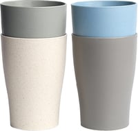 Zusammen 4 darabos, 400 ml-es mikrózható és mosogatógépálló műanyag pohár szett 1
