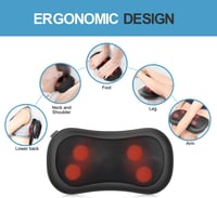 RENPHO Shiatsu Masszázspárna Melegítő Funkcióval, Nyakmasszírozó 3 Sebességgel, 4D Forgó Masszázsfejekkel, Mély Gyúró Masszázs 5