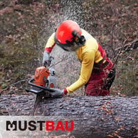 Mustbau Védősisak Láncfűrészhez - Állítható Méretű (53-63 cm) Erdészeti Sisak Hálós Arcvédővel, Fülvédővel és Szemüveggel - Építkezéshez, Er 6