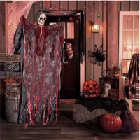 Yaixu Halloween Csontváz Dekoráció Szett - Függő Koponya Pókokkal és Pókhálóval - Kültéri/Beltéri Horror Dekor Kísértetházhoz, Partikhoz 5