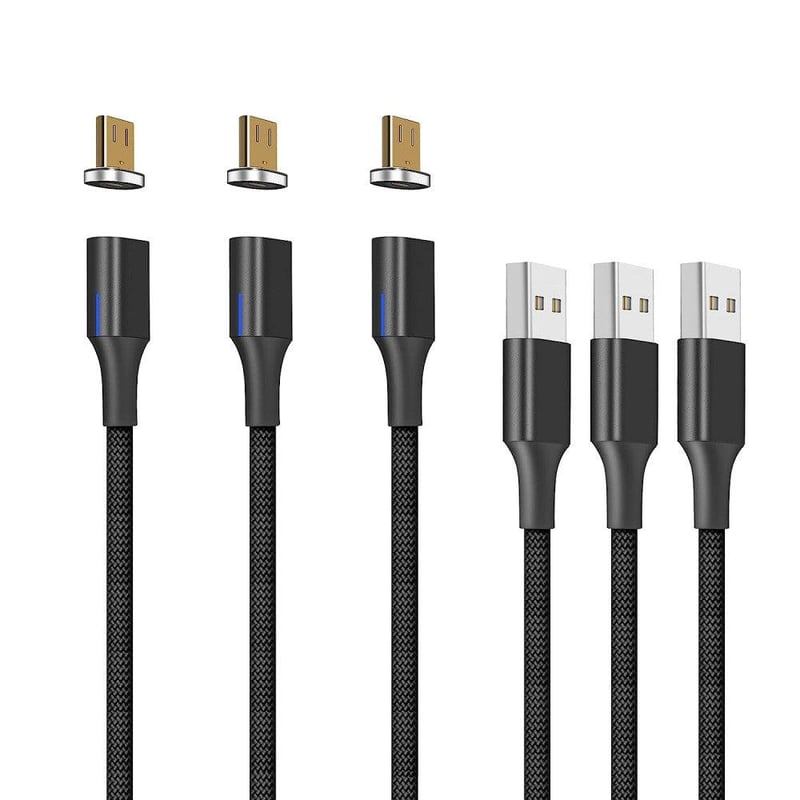 NetDot LED-es USB-A USB-M kábel, 1m, 3db-os csomag - Felújított