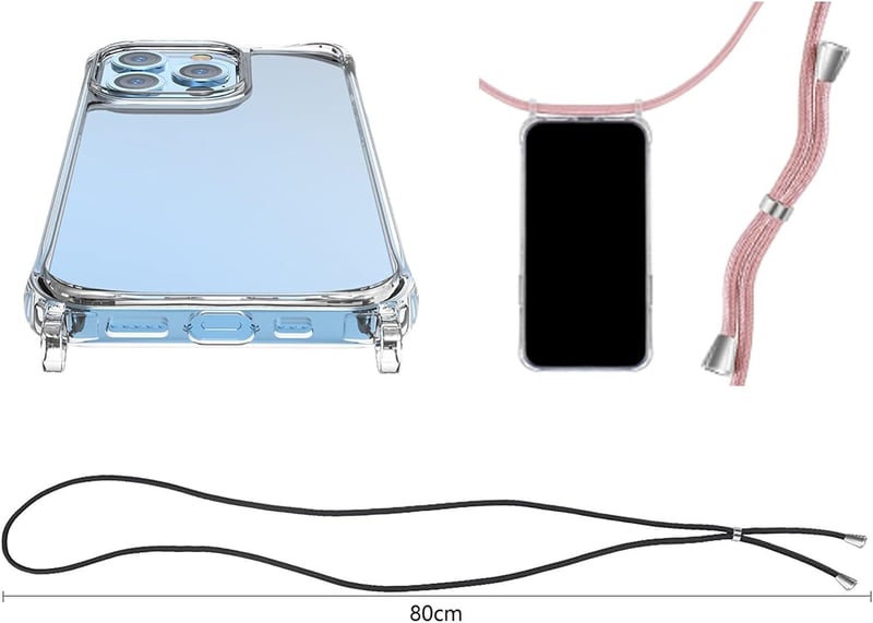 Apple iPhone XR Átlátszó Kék Szilikon Védőtok Nyakpánttal