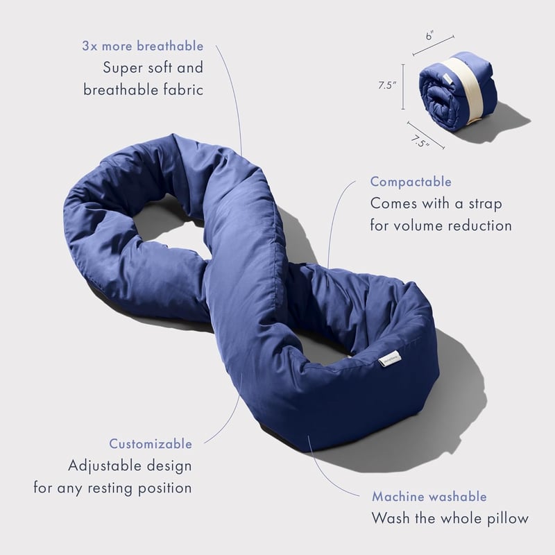 Huzi Design Infinity Utazópárna - Sokoldalú Nyaktámasz, Tengerészkék