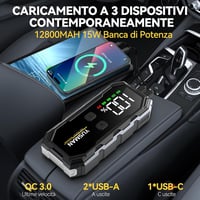 YUSMAN F01-GIT Hordozható Autó Bikázó 5000A Akkumulátor és Power Bank - Autóindító Készülék  5