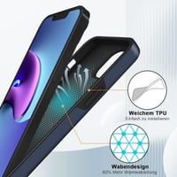 Apple iPhone 14 Mágneses Gyűrűs Tok - Sötétkék Szilikon Védőtok 4