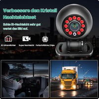 GreenAuto AHD 1080P Vízálló Éjjellátó Tolatókamera Lakóautókhoz és Teherautókhoz 2