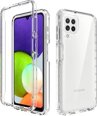 Samsung Galaxy A22 4G Átlátszó Védőtok és Edzett Üveg Fólia Szett 1
