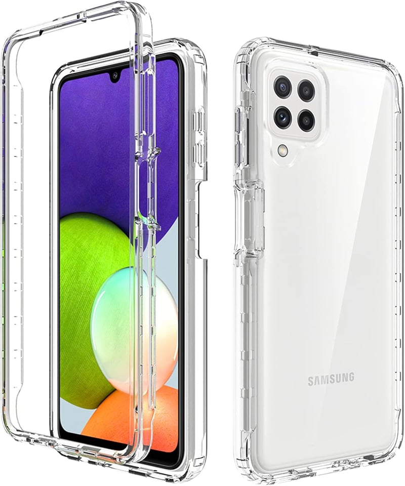 Samsung Galaxy A22 4G Átlátszó Védőtok és Edzett Üveg Fólia Szett