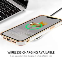 iPhone 13 Pro Max Fehér-Rosegold Szívecskés Ütésálló Szilikon Tok 7
