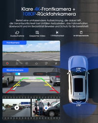 Avylet 9" Vezeték Nélküli CarPlay Autórádió 4K Menetrögzítővel - GPS Navigáció, Tolatókamera, Bluetooth Kihangosító, Tükrözés, Hangvezérlés 5