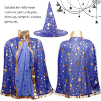 Gyerek Varázsló Köpeny Kalappal - Halloween Boszorkány Jelmez 4