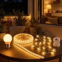 Večernja čarolija paket rasvjete: 1x E27 žarulja + 10m LED traka + 6m svjetlosni niz s timerom 1