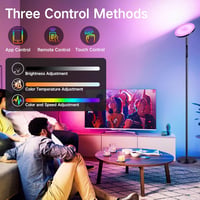 OUTON LED Állólámpa 36W 3000 Lumen - Távirányítós RGB Hangulatvilágítás 24 Dinamikus és 8 Statikus Színmóddal, Érintésvezérléssel, Időzítőve 2