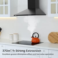 CIARRA 60 cm-es Falra Szerelhető Konyhai Páraelszívó - 60cm, Black 2