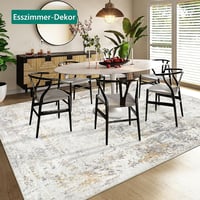 Capslpad Absztrakt Bézs Szőnyeg 160x230 cm - Csúszásmentes Rövid Szálú Műgyapjú Szőnyeg Nappali, Hálószoba, Iroda Dekorációhoz - Mosható Min 6