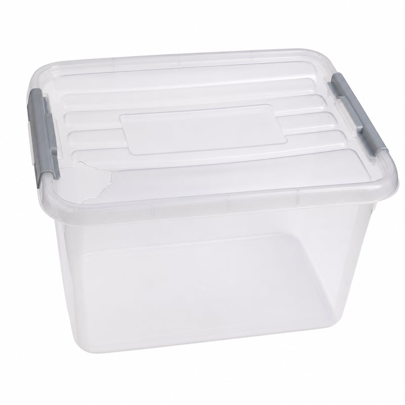 Curver Handy Plus kutija za pohranu s poklopcem 65 L, 60x40x38,8 cm, prozirna — oštećeno, djelomično ispravno: slomljen poklopac