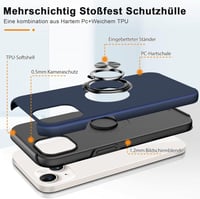 Huawei mágneses iPhone 13 tok beépített állvánnyal - kék 3