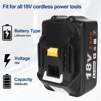 AKKOPOWER 18V 5.5Ah Akkumulátor LED Kijelzővel - Makita Kompatibilis 2db 2