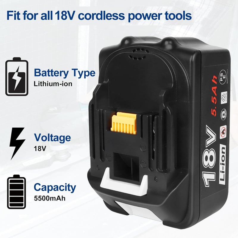 AKKOPOWER 18V 5.5Ah Akkumulátor LED Kijelzővel - Makita Kompatibilis 2db