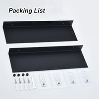 HNVNER Fúrás Nélküli Zuhanypolic Szett - 2 db Fekete Fém Fali Polc 40 cm - Fürdőszobai Tárolórendszer Samponoknak, Konyhába, Nappaliba 8
