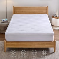 Bedsure Matracvédő 90x200 cm - 4 cm Vastag Steppelt Poliészter Párna Matracra, 38 cm-es Mély Zsebekkel, Mosható, Légáteresztő, Csúszásgátló  5