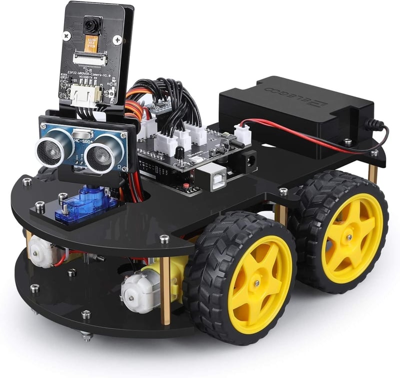 ELEGOO Robot Kids Car Kit V4.0 Programozható Arduino Kompatibilis Robot Autó, Távirányítós Játék 8-12 Éves Gyerekeknek, WiFi Applikációval