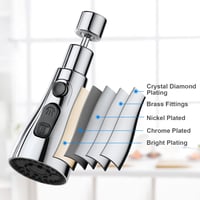 OSDUE 3 Üzemmódú Csapszűrő - 360° Forgatható Víztakarékos Konyhai és Fürdőszobai Csaptelep Adapter M22/F24 Csatlakozókkal 6