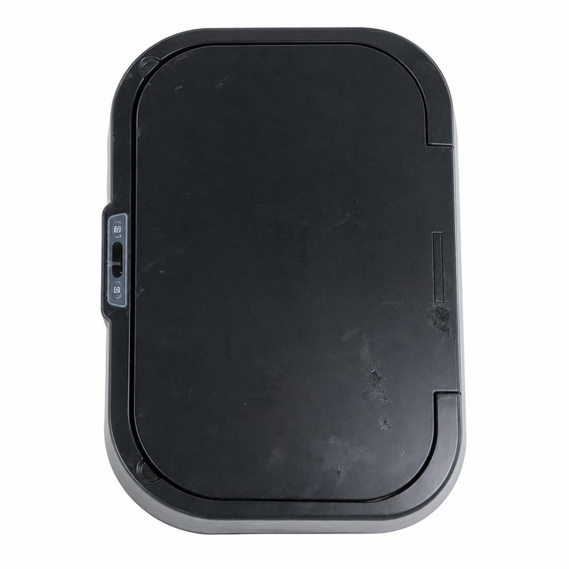 Amazon Basics 60 literes rozsdamentes acél szenzoros szemetes, téglalap alakú, ezüst-fekete, 60 L — használt