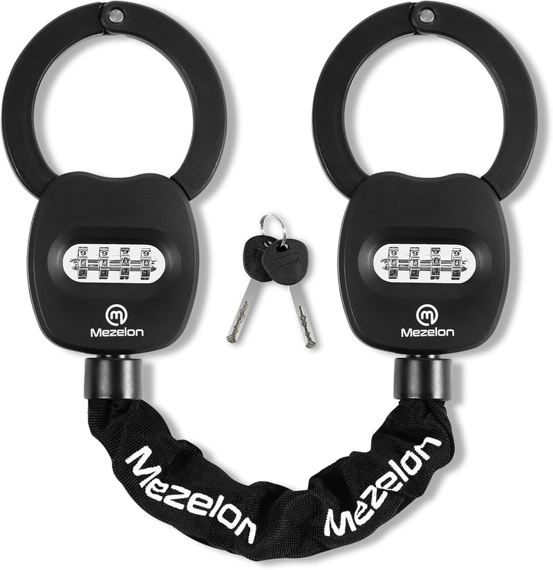 Mezelon 8mm-es Kódos E-Roller Lakat - Acél Láncos Biztonsági Zár Elektromos Rollerekhez, Kézbilincs Kialakítás, Karcálló, Vágásálló