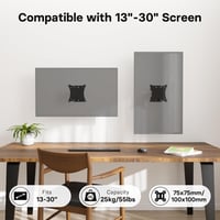 BONTEC TV Fali Tartó 13-30 Colos Képernyőkhöz, Forgatható és Dönthető, Univerzális Monitor és Lapos TV-hez, 25 kg Teherbírás, VESA 75x75/100 2