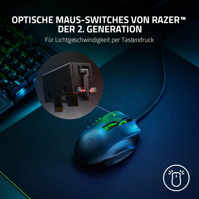 Razer Naga X Vezetékes Gamer Egér 16 Programozható Gombbal, RGB Világítással