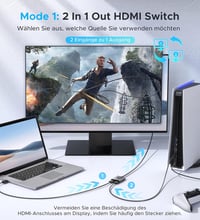 WARRKY 4K HDMI Switch 2 bemenet 1 kimenet - 60Hz, 144Hz, PS5/Xbox kompatibilis 2