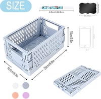 Kiswleon Összecsukható Tárolódoboz Szett - 4 db Nordic Stílusú Műanyag Rendszerező (25x16,5x10 cm) Gyerekszobába, Konyhába, Irodába - Rózsas 3