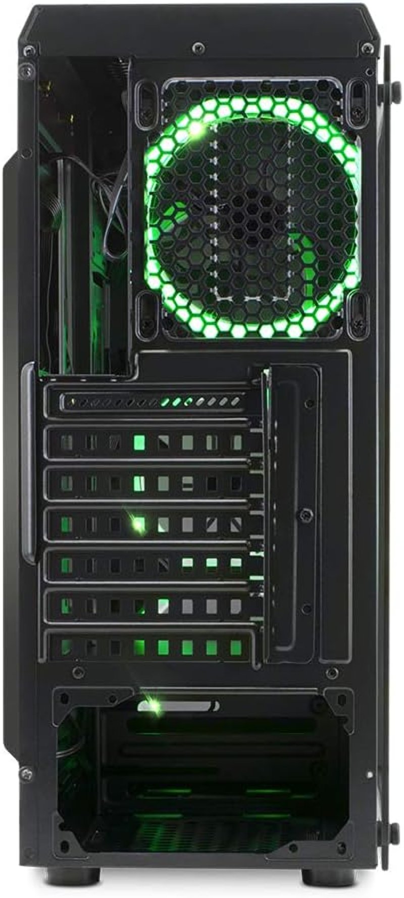 EMPIRE GAMING Warmachine ATX Mid-Tower Gamer Ház - 4 RGB LED Ventilátor, 11 Világítási Mód, Edzett Üveg, Vízhűtés Kompatibilis, Fekete
