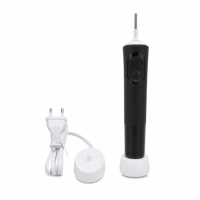 Elektrická zubná kefka Oral-B Vitality Pro s 3 režimami čistenia, čierna, s nabíjacou stanicou, bez náhradnej hlavice, používaná (stav: pozri 2. obrázok)