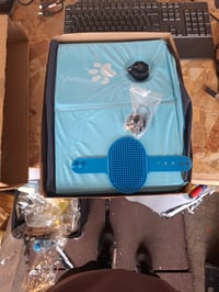 Piscină Pliabilă pentru Câini Dazhtu 100x30 cm, cu Orificiu de Scurgere, Piscină Portabilă Antiderapantă din PVC pentru Câini Mari și Mici, Albastru 2