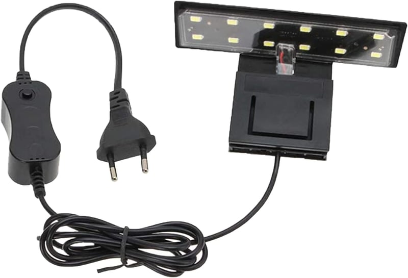 GERUI LED Akvárium Világítás 6W 220V - Energiatakarékos Lámpa Vízi Növényekhez és Halakhoz - Fekete Burkolat, Fehér Fény, 600 lm