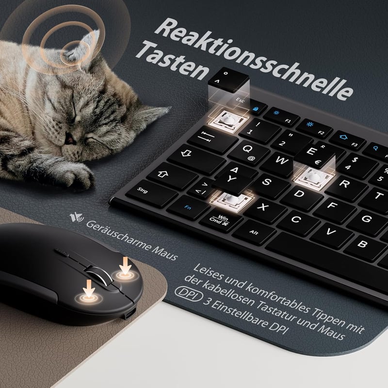 iClever Bluetooth Billentyűzet - Összehajtható, Vezeték Nélküli, Hordozható Klaviatúra Okostelefonhoz, Tablethez, Laptophoz