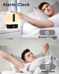 WamGra Bluetooth hangszórós éjjeli lámpa gyermek ébresztőórával, fehér zaj készülékkel, érintéses fényerőszabályzással, 48 RGB LED, fehér 6