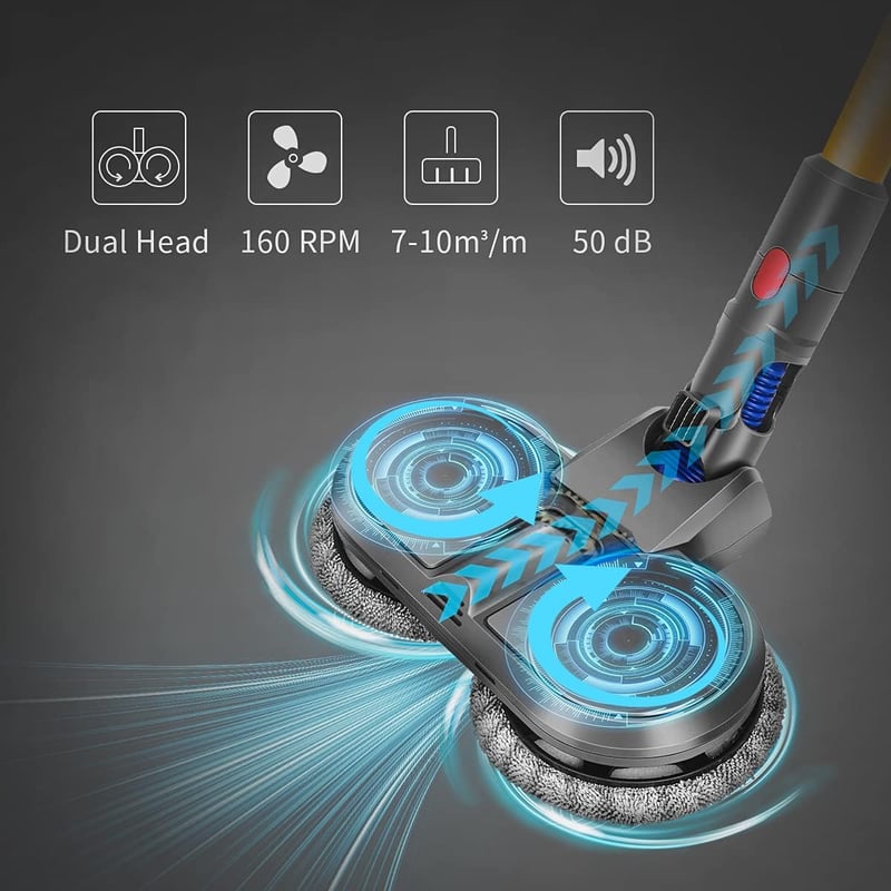 DrRobor Elektromos Felmosó Adapter Dyson V15 V11 V10 V8 V7 Porszívókhoz - Víztartályos Feltét 12 Mosható Mopfejjel