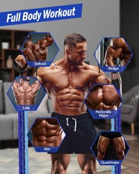 ALongSong Pilates Rúd Szett 6 Ellenállási Gumiszalaggal 9-109 kg Otthoni Edzéshez - Állítható Fitness Eszköz Fogantyúkkal és Ajtórögzítővel 4